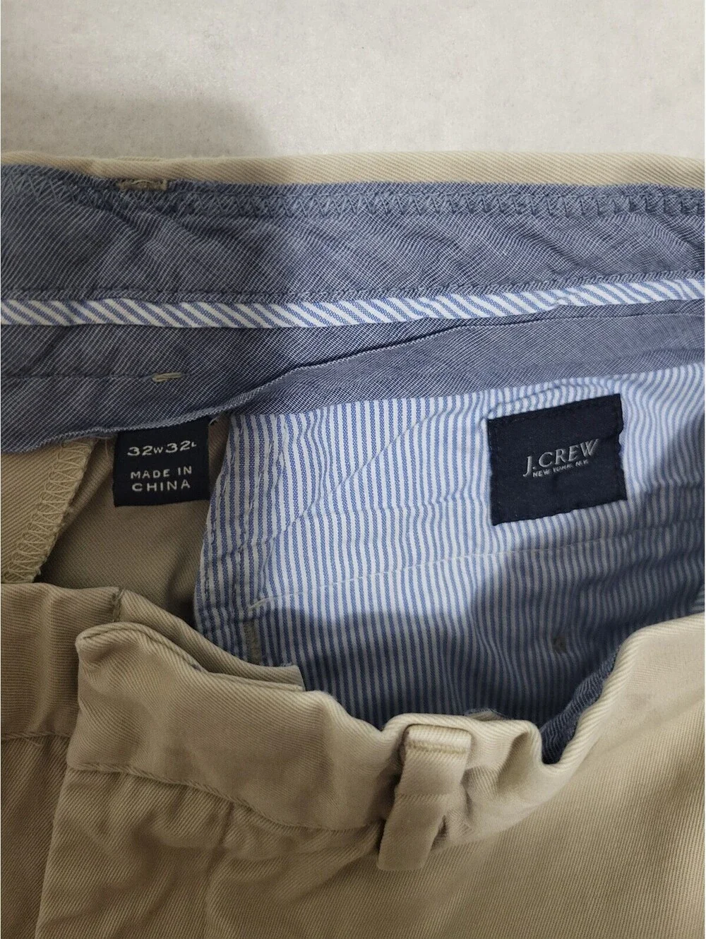 J.Crew Classic Fit Khaki Pants 32W x 32L Beige Cotton Casual Trousers